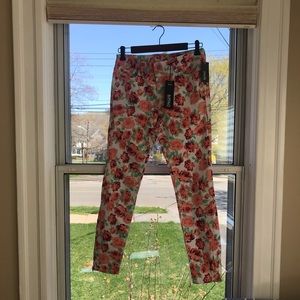 Buffalo David Bitton pink floral skinny jeans